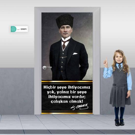 Atatürk Kapı Giydirme, Kapı Kaplama, Kapı Süsleme, İlkokul Kapı giydirme, Anaokulu Kapı Giydirme
