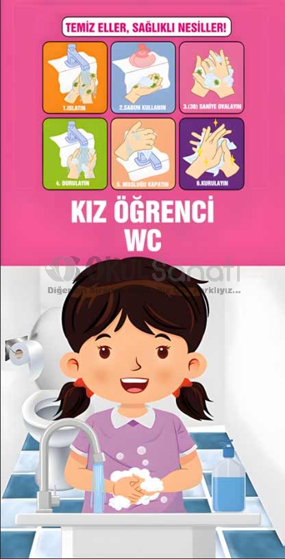 Kız Öğrenci  Wc Kapı Giydirme